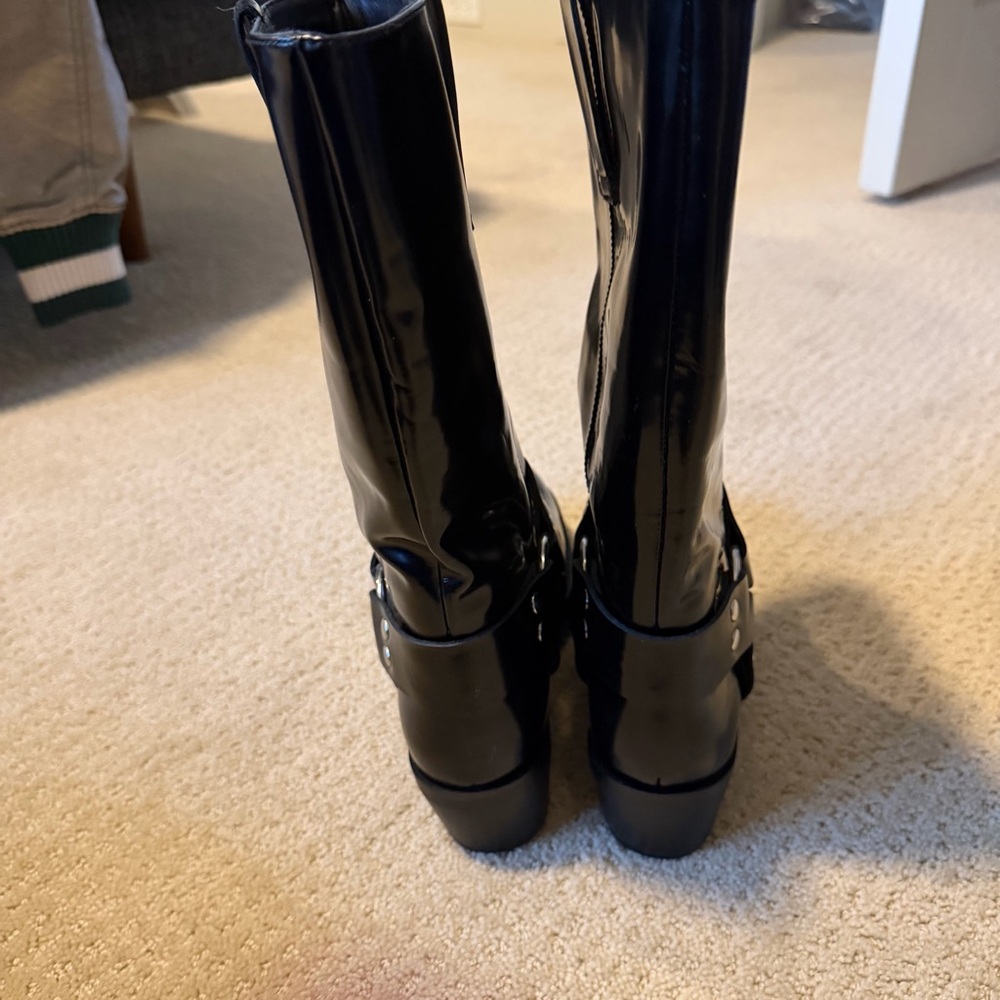 Steve Madden Black Leather Rhoda Boots size 7 - Picture 5 of 8
